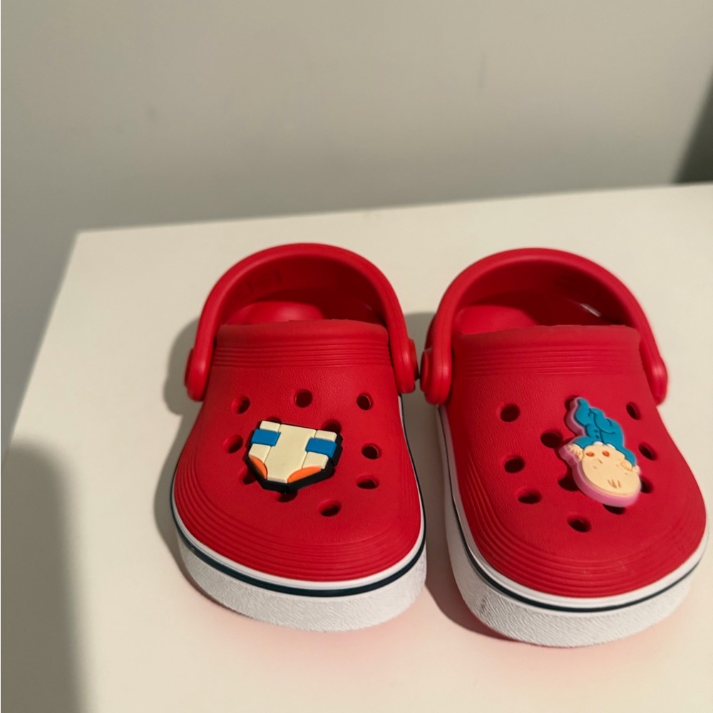 Kids Red Clogs with Fun Charms